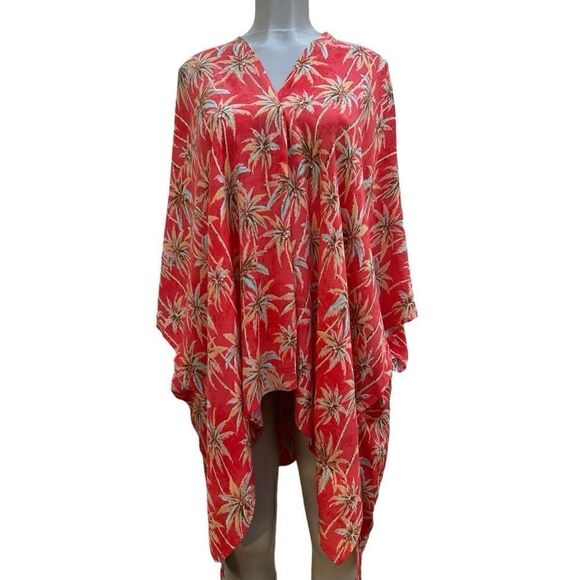 Body Glove Coral Print Cover Up One Size Orange Coral Palm Tree Print - Picture 9 of 16
